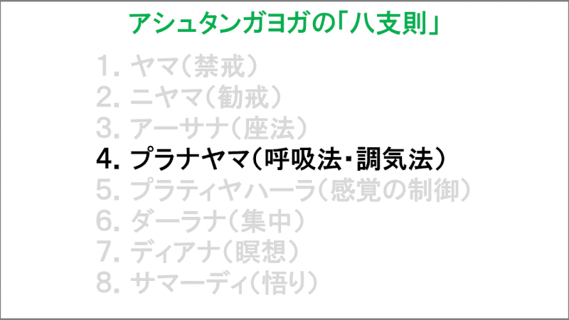 アシュタンガヨガの八支則「プラナヤマ（呼吸法・調気法）」