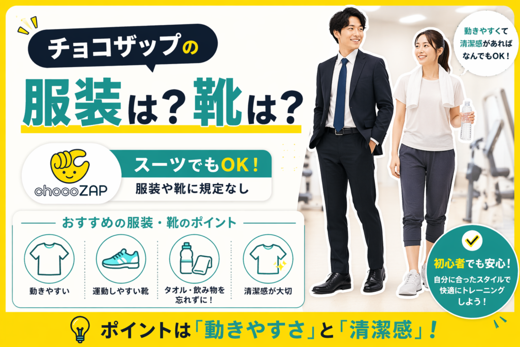 チョコザップの服装は？靴は？