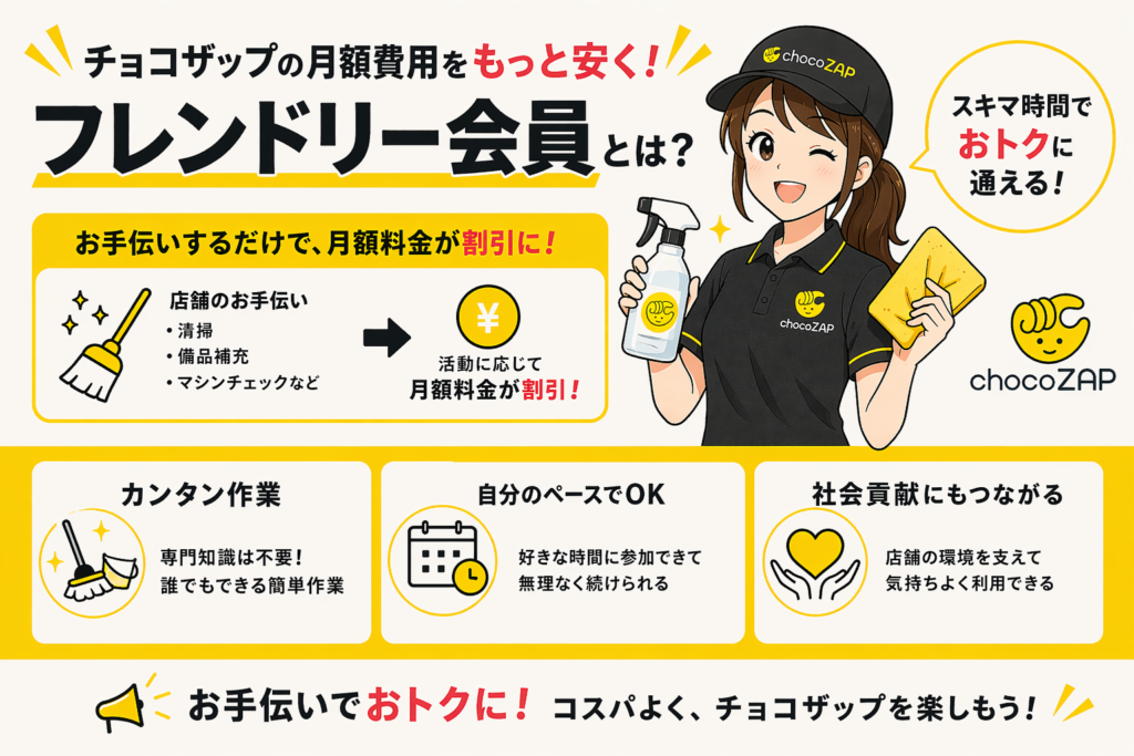 チョコザップの月額費用をもっと安くする方法「フレンド会員」とは？