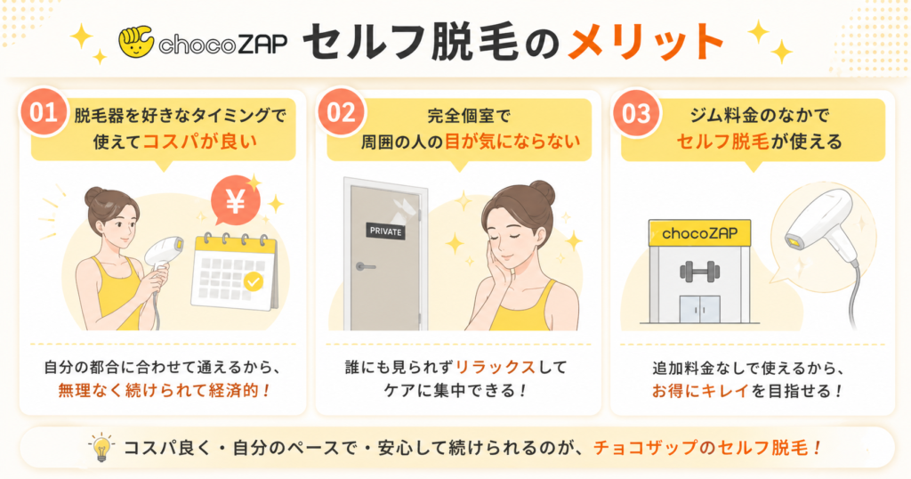 チョコザップ脱毛のメリット