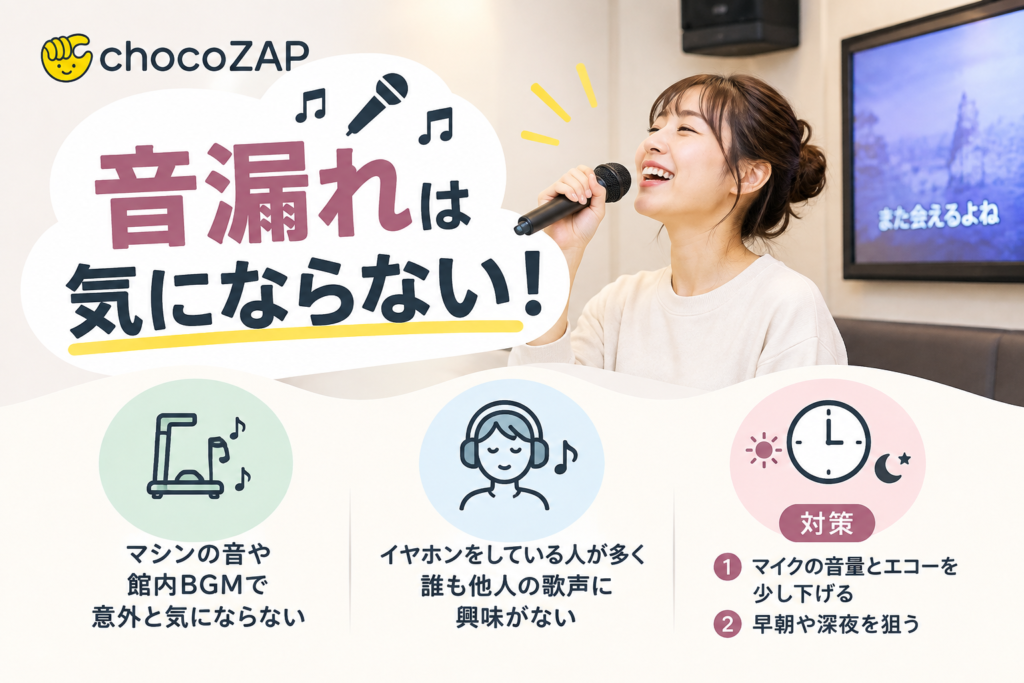チョコザップのカラオケは音漏れする?